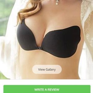 Invisible Strapless Black  Push-Up Bra